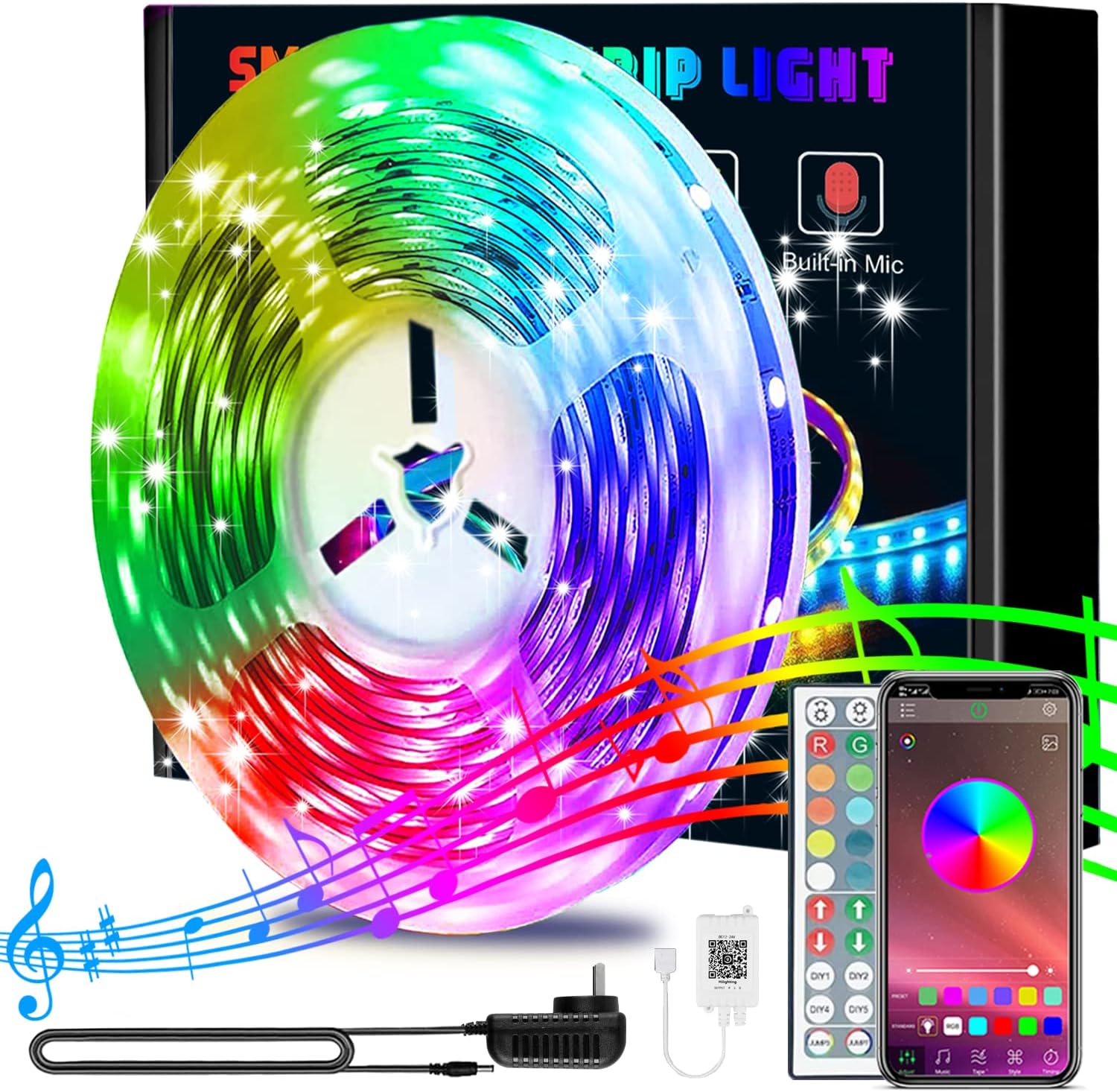 LED Lights, Kiko Smart Led Lights Strips 32ft/10m RGB Strip Lights 5050 with Remote Controller Sync to Music Apply for Bedroom, Party and Home Decoration